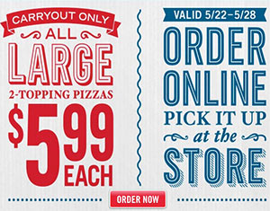 Domino’s: Large 2-Topping Pizza Just $5.99