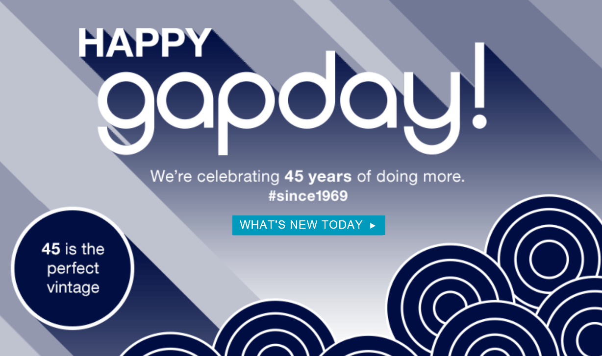 Happy GapDay: $45 Off $100 @ The Gap
