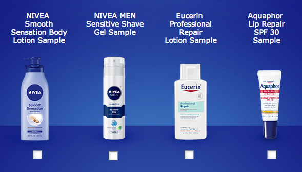 Free Sample of Nivea, Eucerin or Aquaphor