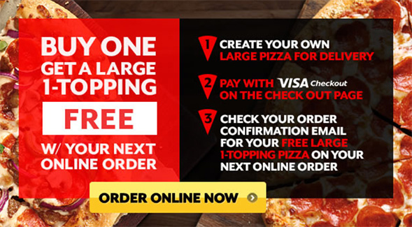 BOGO Free Large One-Topping Pizza @ Pizza Hut W/ Visa Checkout