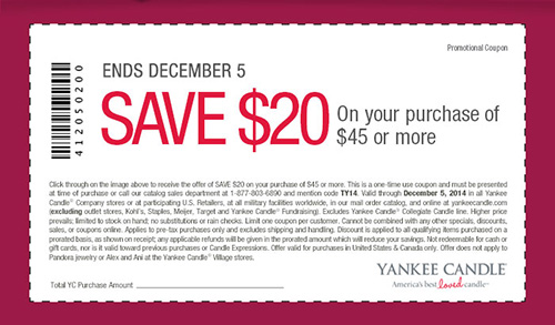 Yankee Candle: $20 Off $45 Or More