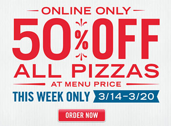 Domino’s Pizza: 50% Off All Pizza Online