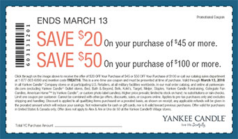 Yankee Candle Coupon: Save $20 off $45