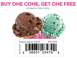 Baskin-Robbins: BOGO Free Cone – Expires 7/6