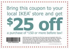 Ikea: $25 Off $150 Purchase