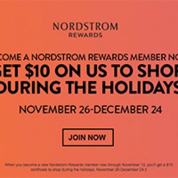 Nordstrom: New Rewards Members – Free $10 Gift Certificate