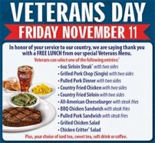 Texas Roadhouse: Free Lunch for Military - Nov. 11