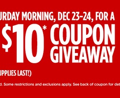 JCPenney $10 Off $10 Coupon Giveaway - Dec 23-24