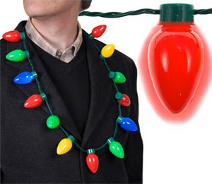 LED Light Up Christmas Bulb Necklace