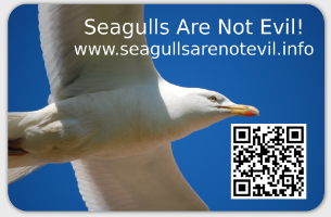 Free Seagulls Are Not Evil Sticker