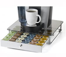 Nifty Keurig K-Cup Glass Top Rolling Drawer