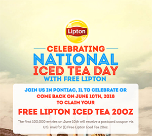 Free 20oz Lipton Iced Tea