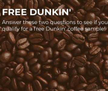 Free Dunkin’ Donuts Coffee Sample