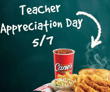 Raising Cane’s: Free Box Combo for Teachers – May 7th