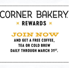 Corner Bakery: Free Coffee, Tea, or Cold Brew Daily