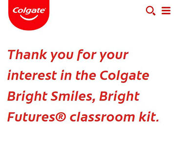 Free Colgate Bright Smiles Kit for Teachers