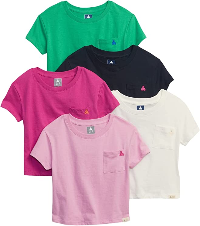 Amazon deal: GAP Girls’ 5-Pack Mix and Match Pocket T-Shirts
