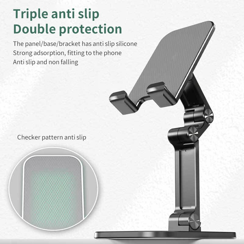 Three Sections Foldable Desk Mobile Phone Holder