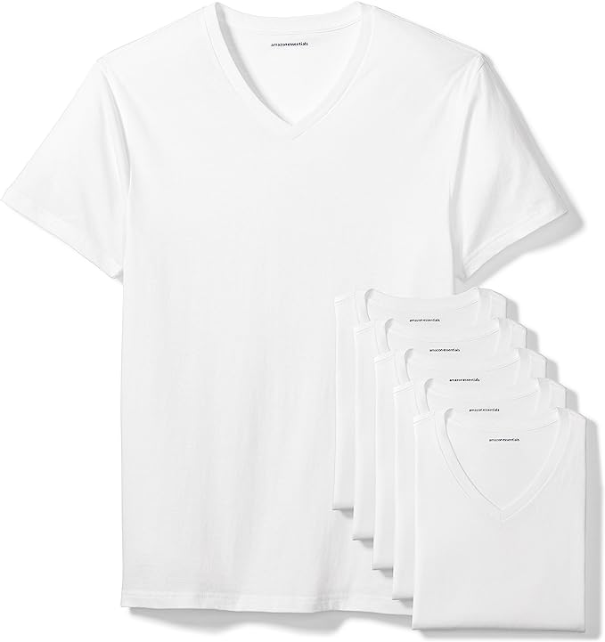 Amazon Essentials Men’s V-Neck Undershirts – Pack of 6 for Just $16.19