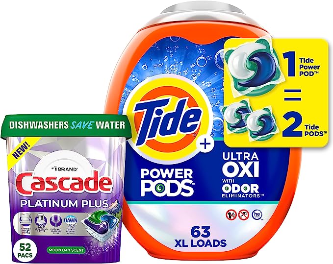 Exclusive Amazon Deal: Tide Ultra OXI Power PODS + Cascade Platinum Plus Bundle