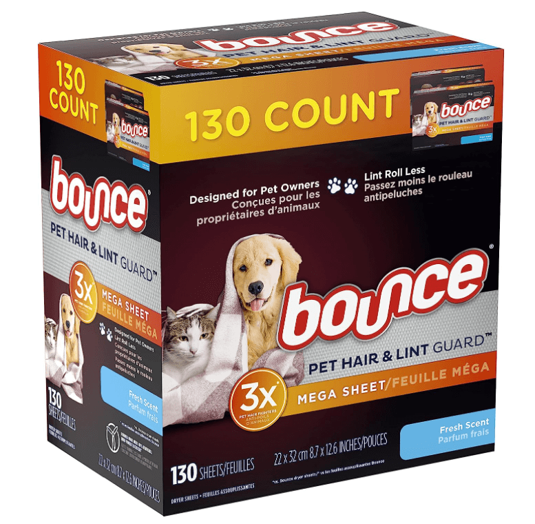 Save $5 on Bounce Pet Hair and Lint Guard Mega Dryer Sheets