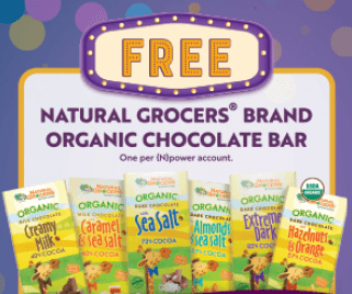 Free Organic Chocolate Bar and Reusable Bag