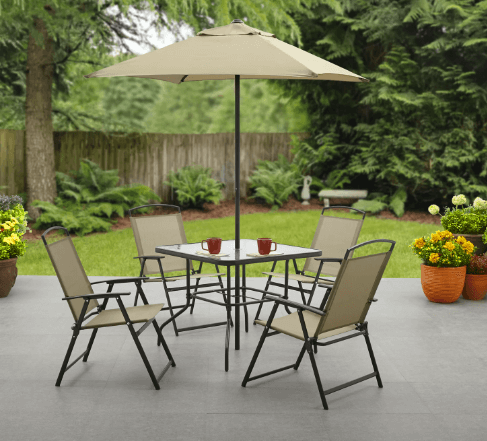 Mainstays Albany Lane 6 Piece Outdoor Patio Dining Set in Tan $77.00