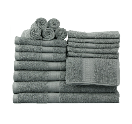 Mainstays Basic Solid 18-Piece Bath Towel Set Collection $19.98