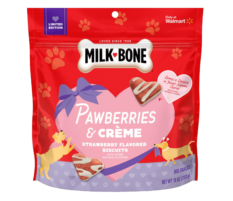 Milk-Bone Pawberries & Crème Strawberry Flavored Dog Biscuits – $4.29 at Walmart