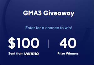 Win 1 of 40 Venmo Deposits