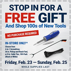 Harbor Freight: Free Screwdriver, Pickup Tool, or Cable Ties