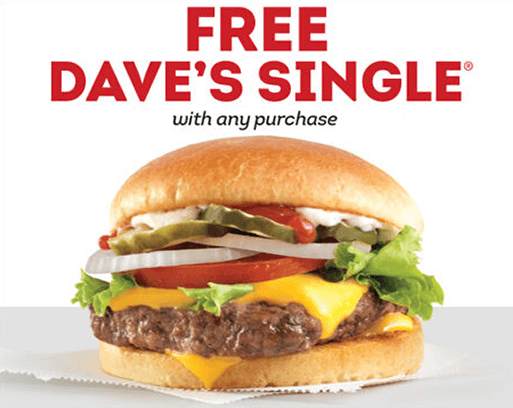 Wendy’s: Free Dave’s Single w/ Purchase