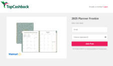 Walmart: Free 2025 Planner after Cash Back